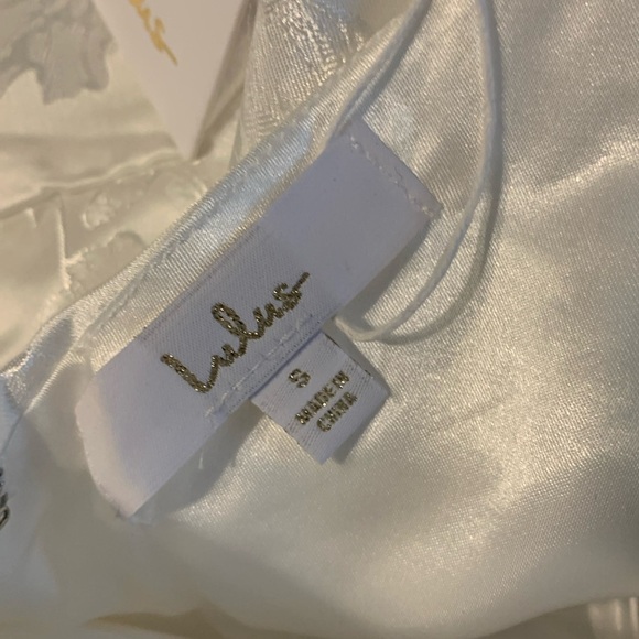 Lulus With Passion White Floral Print Jacquard Sleeveless Maxi Dress size S new - Picture 6 of 16